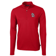 St. Louis Cardinals Cutter & Buck Virtue Eco Pique Recycled Quarter-Zip Pullover Top - Red - MLB Lifestyle