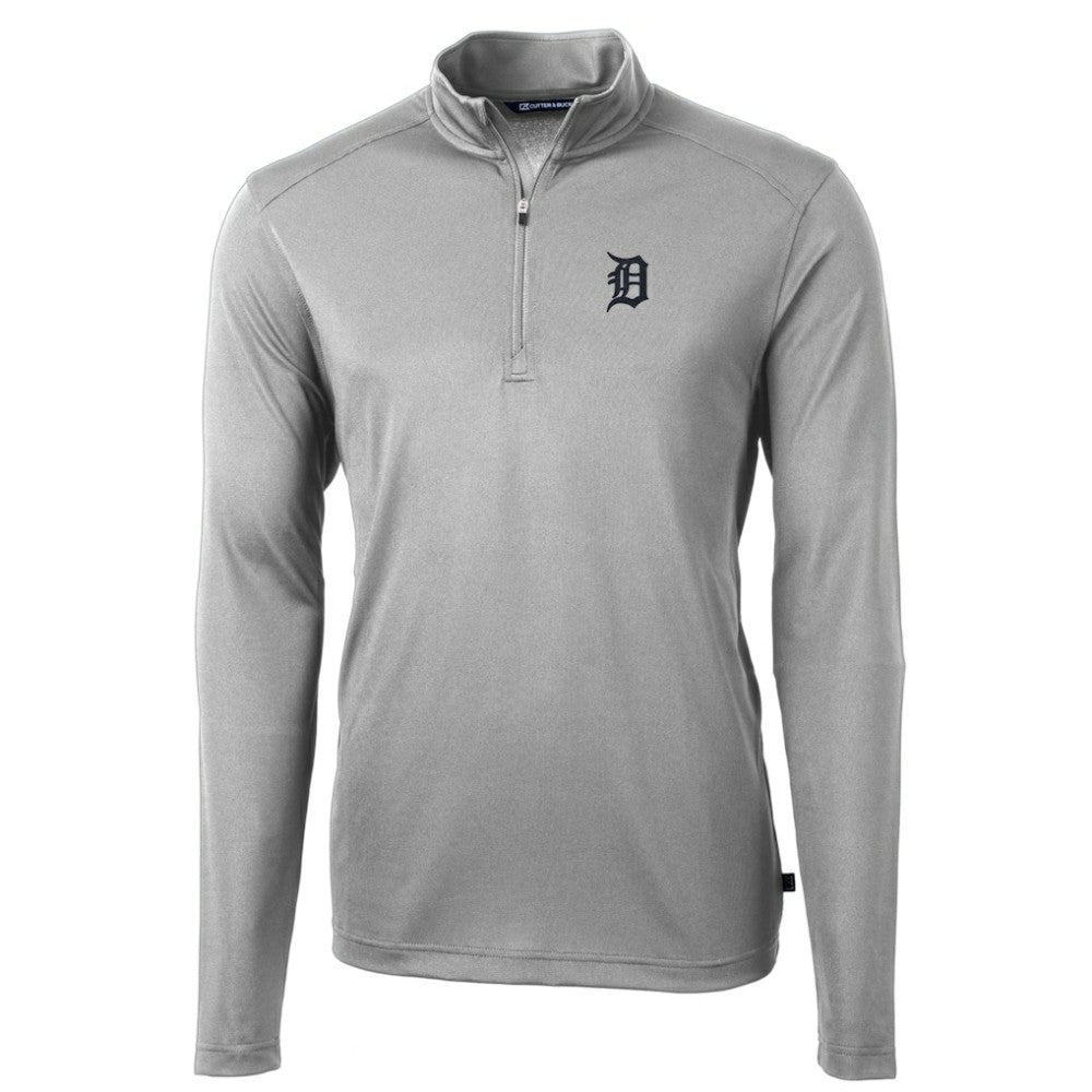 Detroit Tigers Cutter & Buck Virtue Eco Pique Recycled Quarter-Zip Pullover Top - Gray - MLB Online