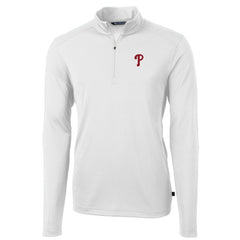 Philadelphia Phillies Cutter & Buck Virtue Eco Pique Recycled Quarter-Zip Pullover Top - White - MLB Online