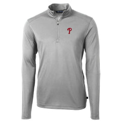 Philadelphia Phillies Cutter & Buck Virtue Eco Pique Recycled Quarter-Zip Pullover Top - Gray - MLB Online