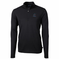 Miami Marlins Cutter & Buck Virtue Eco Pique Recycled Quarter-Zip Pullover Top - Black - MLB Sale