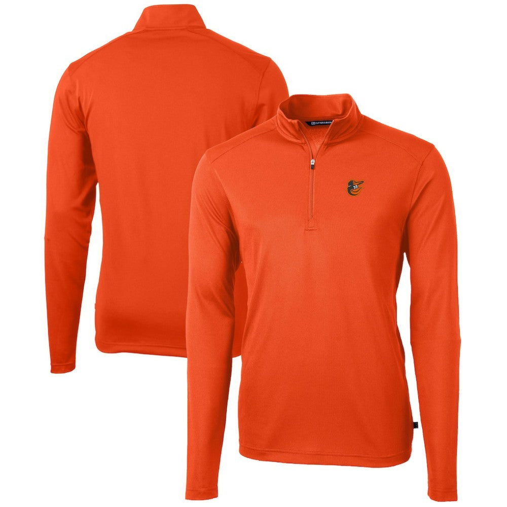 Baltimore Orioles Cutter & Buck Virtue Eco Pique Recycled Quarter-Zip Pullover Top - Orange - MLB Online