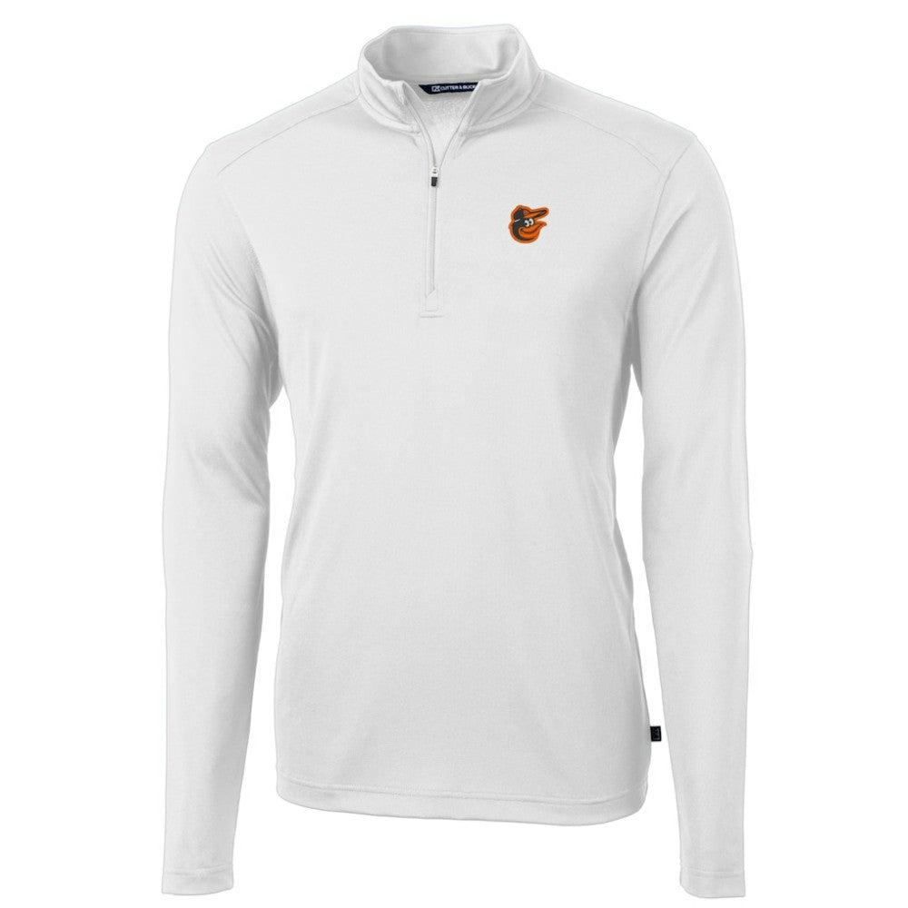 Baltimore Orioles Cutter & Buck Virtue Eco Pique Recycled Quarter-Zip Pullover Top - White - MLB Online