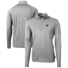 Baltimore Orioles Cutter & Buck Virtue Eco Pique Recycled Quarter-Zip Pullover Top - Gray - MLB Discount