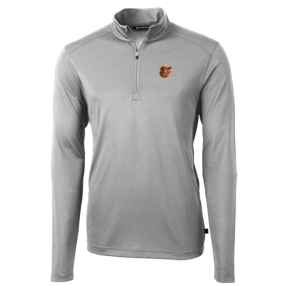 Baltimore Orioles Cutter & Buck Virtue Eco Pique Recycled Quarter-Zip Pullover Top - Gray - MLB Discount