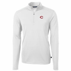 Cincinnati Reds Cutter & Buck Virtue Eco Pique Recycled Quarter-Zip Pullover Top - White - MLB on Sale