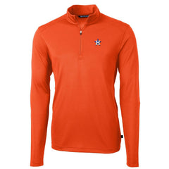Houston Astros Cutter & Buck Virtue Eco Pique Recycled Quarter-Zip Pullover Top - Orange - MLB Discount