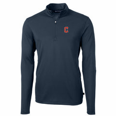 Cleveland Guardians Cutter & Buck Virtue Eco Pique Recycled Quarter-Zip Pullover Top - Navy - MLB Online