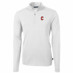 Cleveland Guardians Cutter & Buck Virtue Eco Pique Recycled Quarter-Zip Pullover Top - White - MLB Online