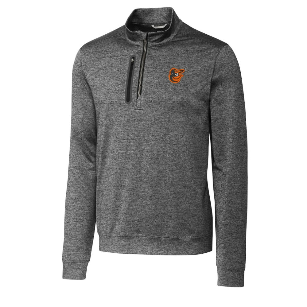 Baltimore Orioles Cutter & Buck Stealth Heathered Quarter-Zip Pullover Top - Gray - MLB Discount