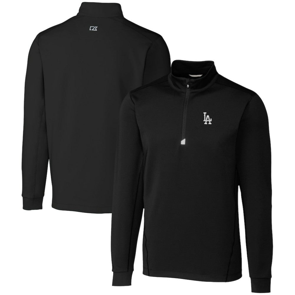 Los Angeles Dodgers Cutter & Buck Big & Tall Traverse Stretch Quarter-Zip Pullover Top - Black - MLB Discount