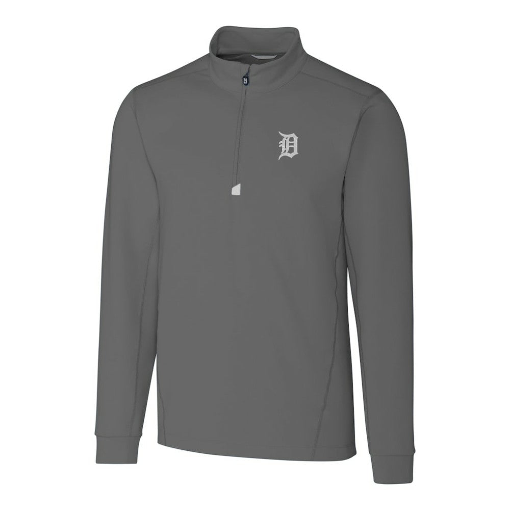 Detroit Tigers Cutter & Buck Big & Tall Traverse Stretch Quarter-Zip Pullover Top - Gray - MLB Discount