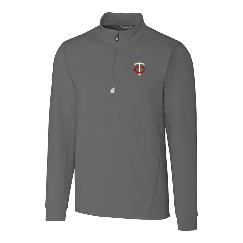 Minnesota Twins Cutter & Buck Big & Tall Traverse Stretch Quarter-Zip Pullover Top - Gray - MLB Online