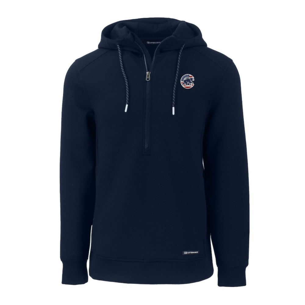 Chicago Cubs Cutter & Buck Stars & Stripes Roam Eco Half-Zip Recycled Pullover Hoodie - Navy - MLB Online
