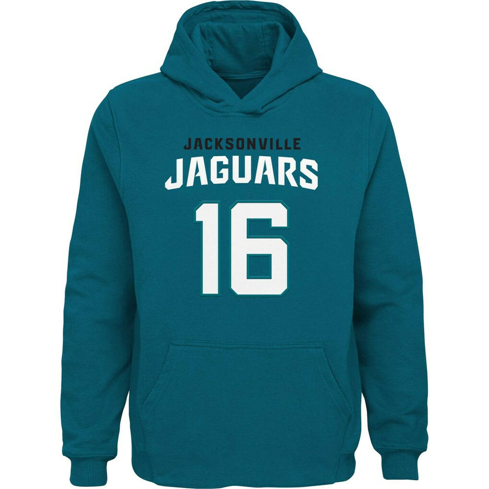 Trevor Lawrence Jacksonville Jaguars Youth Mainliner Player Name & Number Pullover Hoodie Teal