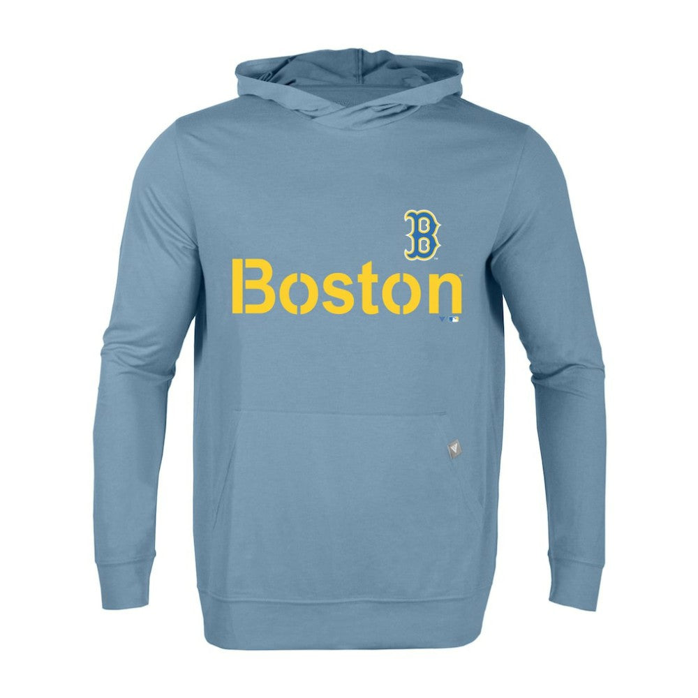 Boston Red Sox Levelwear City Connect Relay Core Logo Pullover Hoodie - Light Blue - MLB Lifestyle