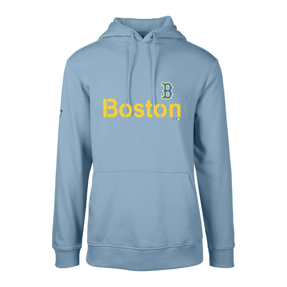 Boston Red Sox Levelwear City Connect Podium Core Logo Pullover Hoodie - Light Blue - MLB on Sale