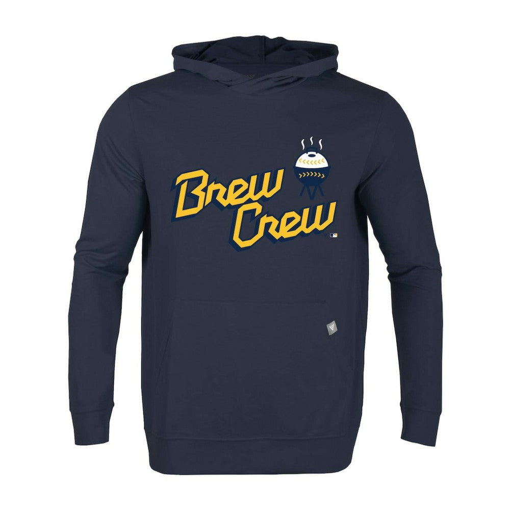 Milwaukee Brewers Levelwear City Connect Relay Core Logo Pullover Hoodie - Navy - MLB Online