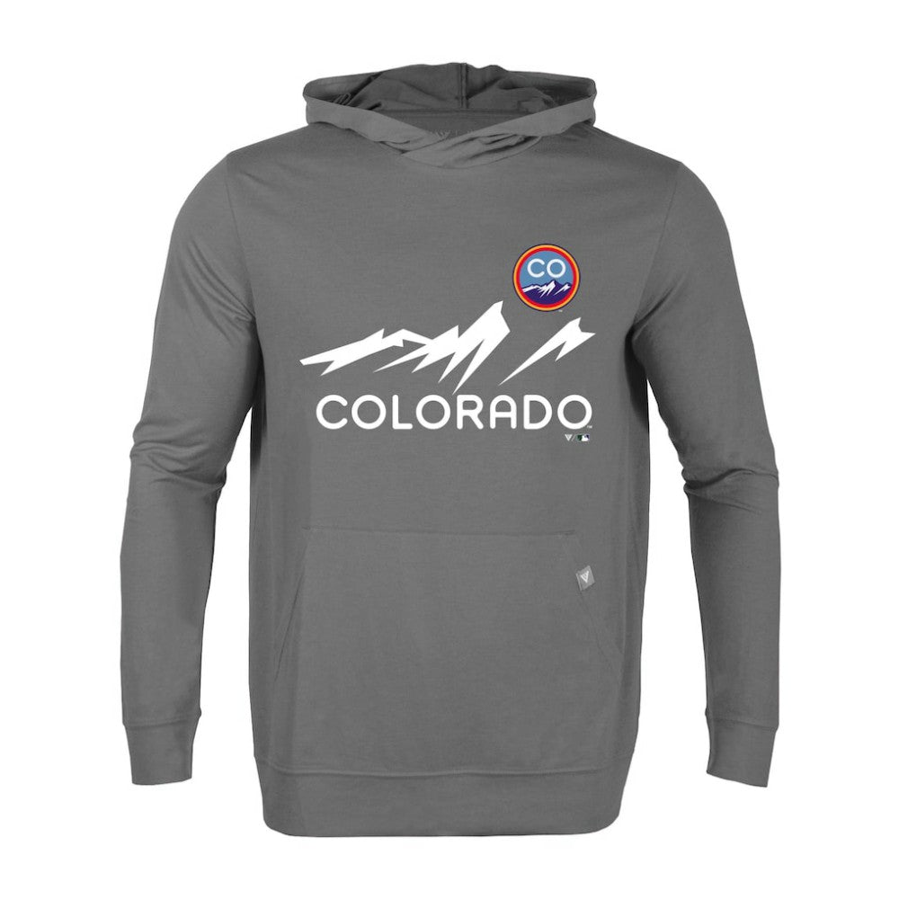 Colorado Rockies Levelwear City Connect Relay Core Logo Pullover Hoodie - Gray - MLB on Sale