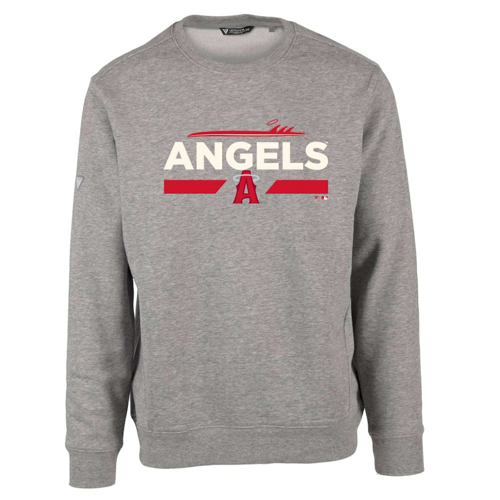 Los Angeles Angels Levelwear City Connect Zane No Hitter Pullover Sweatshirt - Heather Gray - MLB Lifestyle