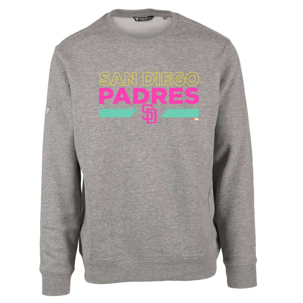 San Diego Padres Levelwear City Connect Zane No Hitter Pullover Sweatshirt - Heather Gray - MLB on Sale