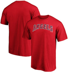 Los Angeles Angels Official Team Wordmark T-Shirt - Red - MLB Discount