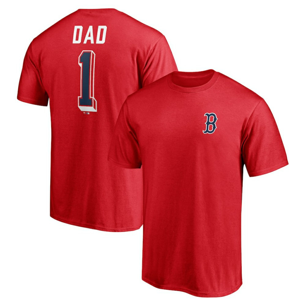 Boston Red Sox Number One Dad T-Shirt - Red - MLB Discount