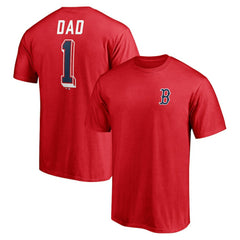 Boston Red Sox Number One Dad T-Shirt - Red - MLB Discount
