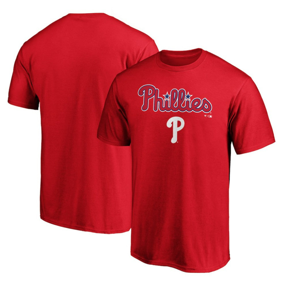Philadelphia Phillies Team Lockup T-Shirt - Red - MLB Lifestyle