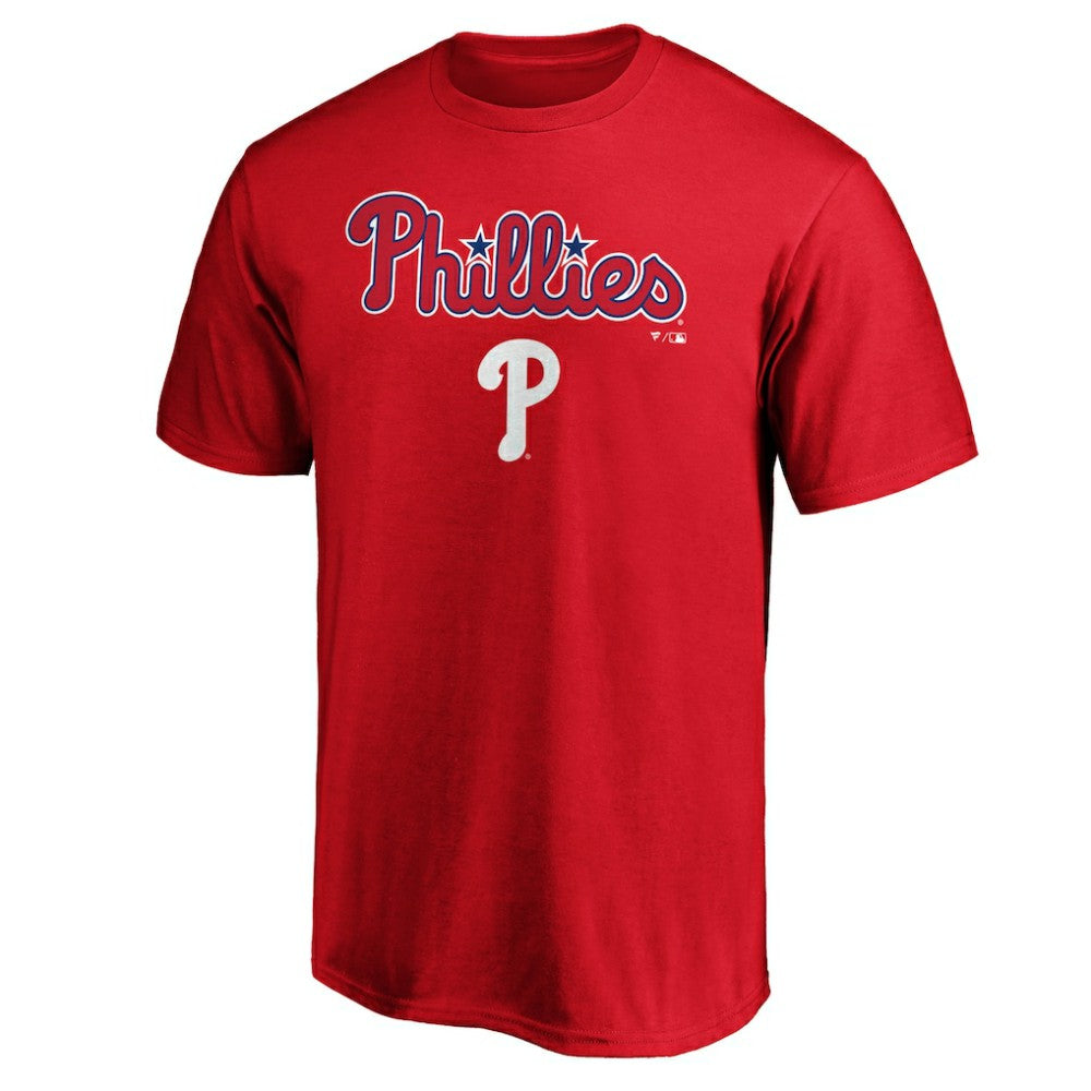 Philadelphia Phillies Team Lockup T-Shirt - Red - MLB Lifestyle