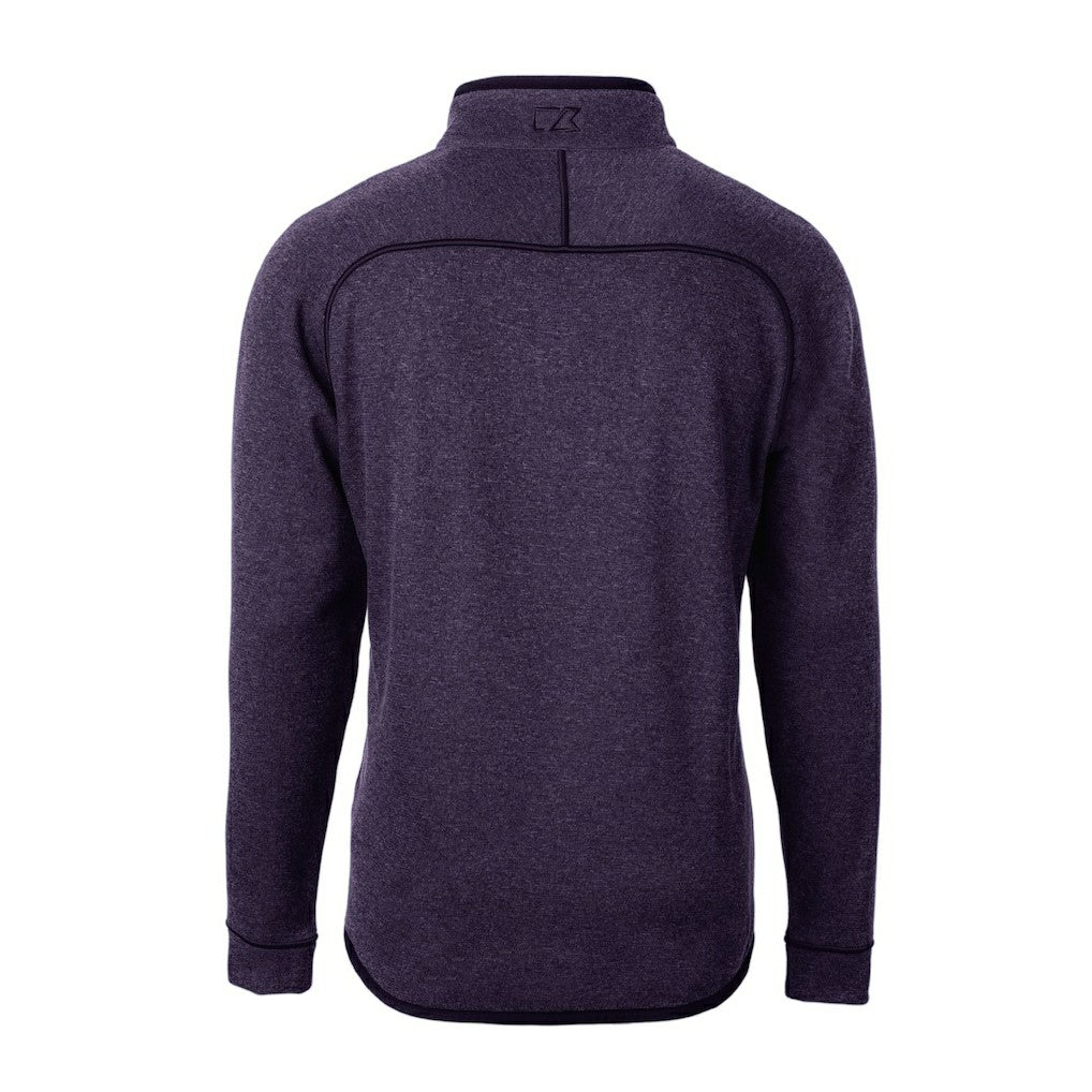Minnesota Vikings Cutter & Buck Helmet Mainsail Sweater-Knit Half-Zip Pullover Jacket Purple