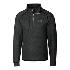 Minnesota Vikings Cutter & Buck Helmet Mainsail Sweater-Knit Half-Zip Pullover Jacket Charcoal