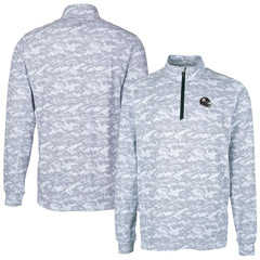 Pittsburgh Steelers Cutter & Buck Helmet Traverse Camo Print Stretch Quarter-Zip Pullover Top Charcoal