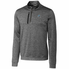 Detroit Lions Cutter & Buck Helmet Stealth Heathered Quarter-Zip Pullover Top Gray