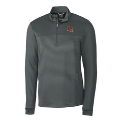 Cincinnati Bengals Cutter & Buck Traverse Stripe Stretch Quarter-Zip Pullover Top Gray