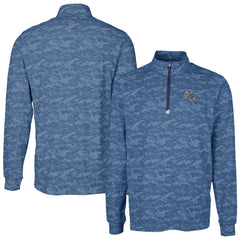 New England Patriots Cutter & Buck Helmet Traverse Camo Print Stretch Quarter-Zip Pullover Top Navy