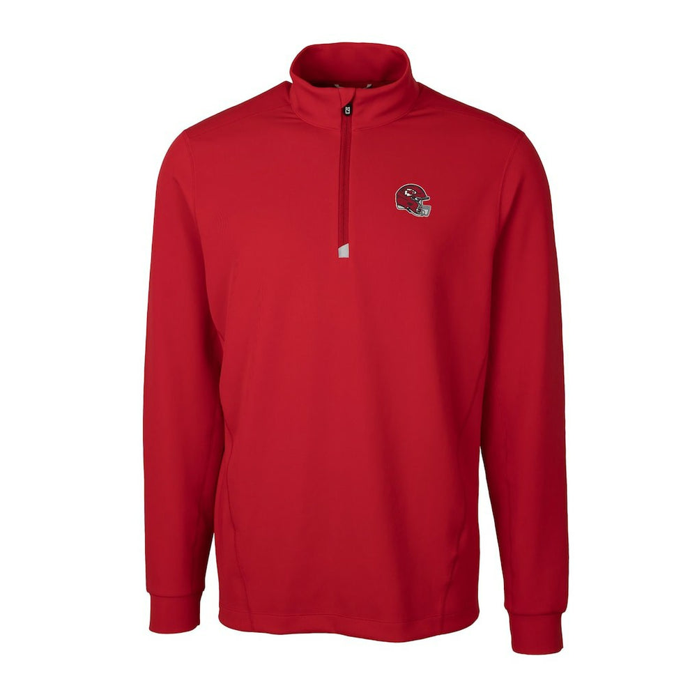 Kansas City Chiefs Cutter & Buck Helmet Traverse Stretch Quarter-Zip Pullover Top Red