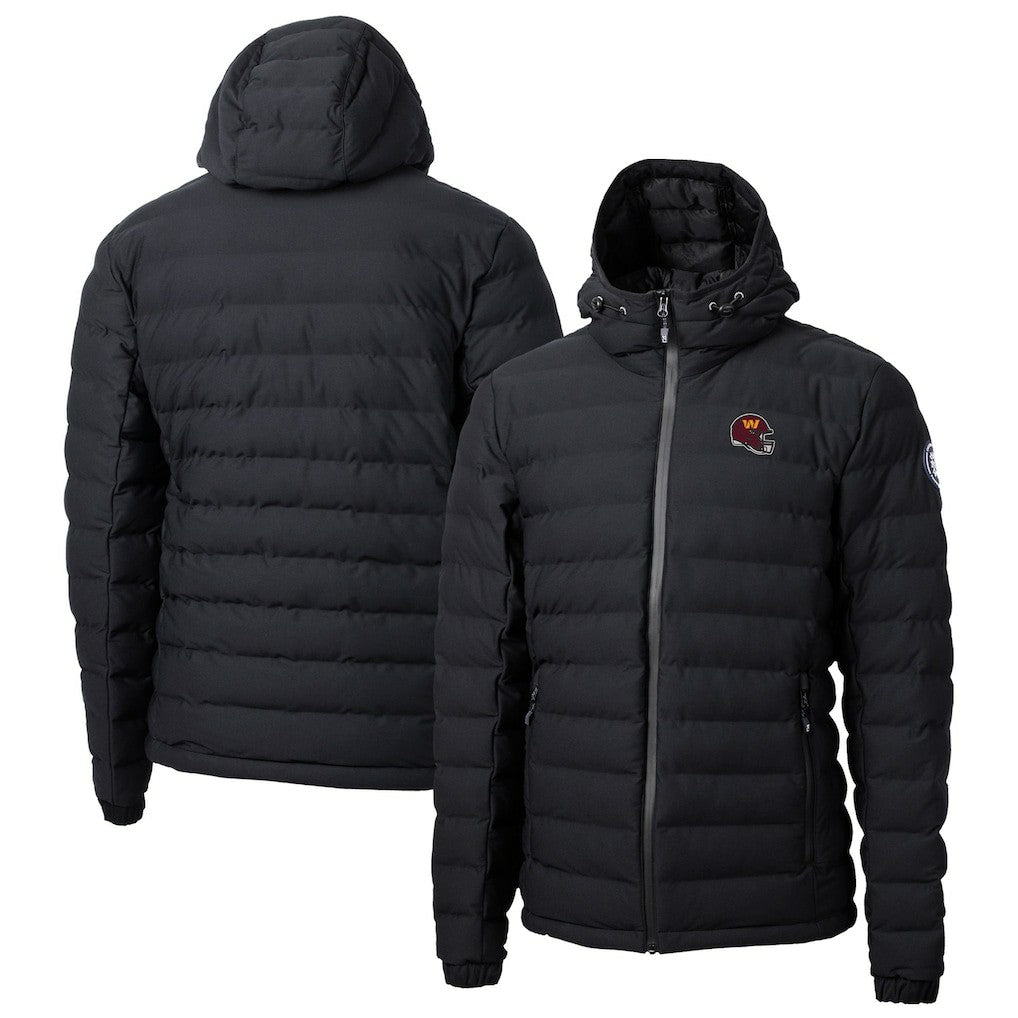 Washington Commanders Cutter & Buck Helmet Mission Ridge Repreve Eco Insulated Puffer Full-Zip Jacket Black