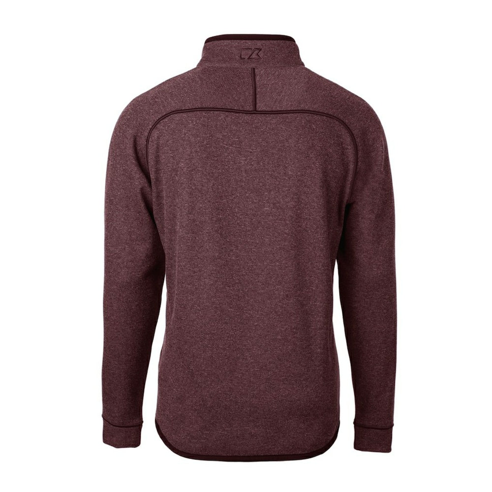Washington Commanders Cutter & Buck Helmet Mainsail Sweater-Knit Half-Zip Pullover Jacket Burgundy
