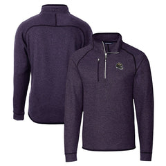 Baltimore Ravens Cutter & Buck Helmet Mainsail Sweater-Knit Half-Zip Pullover Jacket Purple