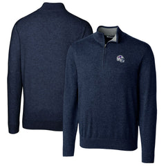 Buffalo Bills Cutter & Buck Helmet Lakemont Tri-Blend Quarter-Zip Pullover Sweater Navy