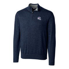 Buffalo Bills Cutter & Buck Helmet Lakemont Tri-Blend Quarter-Zip Pullover Sweater Navy