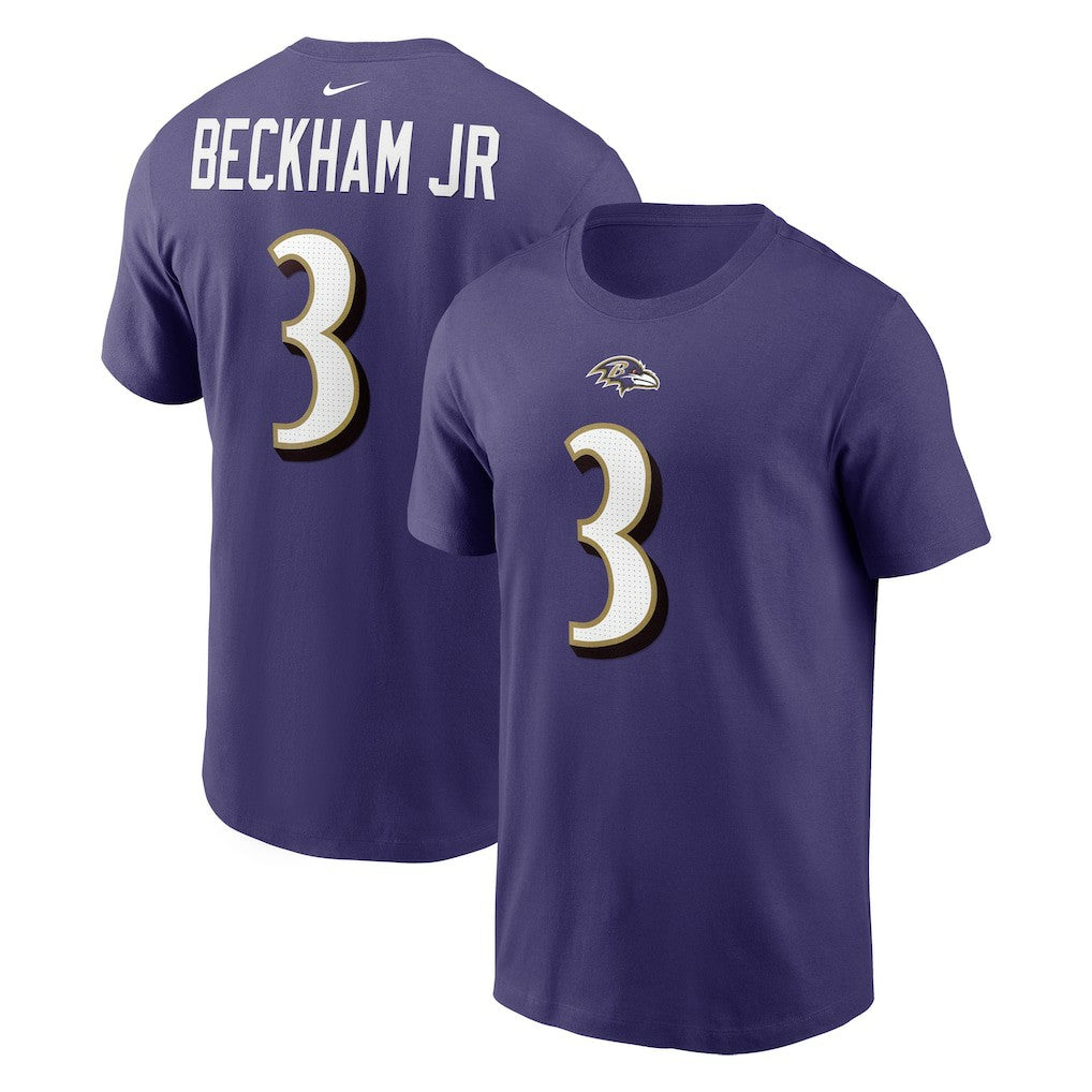 Nike Odell Beckham Jr. Baltimore Ravens Player Name & Number T-Shirt Purple