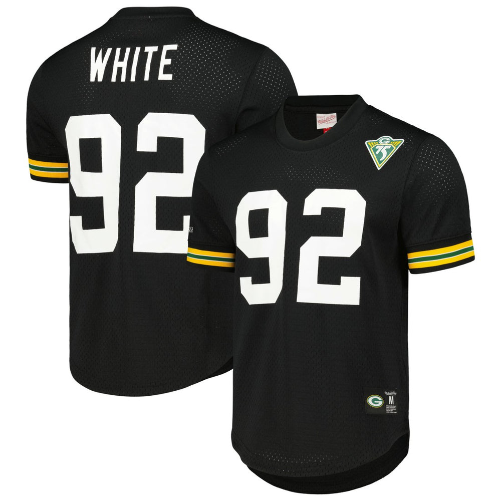 Mitchell & Ness Reggie White Green Bay Packers Retired Player Name and Number Mesh Top Black