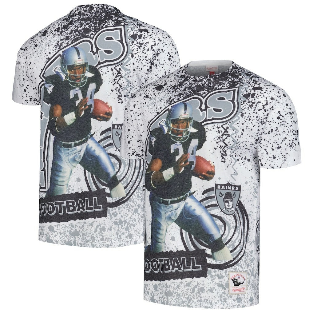 Mitchell & Ness Bo Jackson Las Vegas Raiders Retired Player Name & Number Burst T-Shirt White
