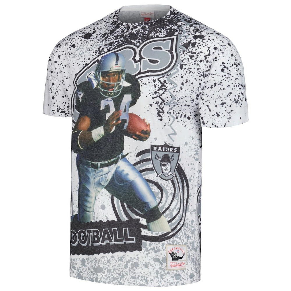 Mitchell & Ness Bo Jackson Las Vegas Raiders Retired Player Name & Number Burst T-Shirt White