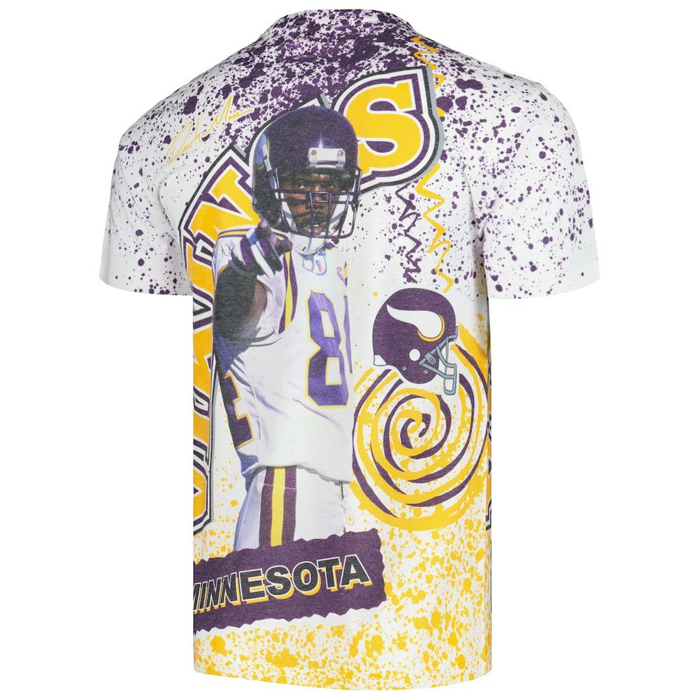 Mitchell & Ness Randy Moss Minnesota Vikings Retired Player Name & Number Burst T-Shirt White