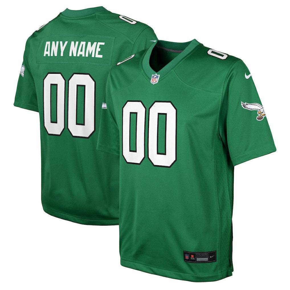 Nike Philadelphia Eagles Youth Alternate Custom Game Jersey Kelly Green