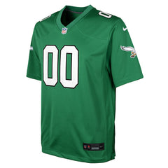 Nike Philadelphia Eagles Youth Alternate Custom Game Jersey Kelly Green