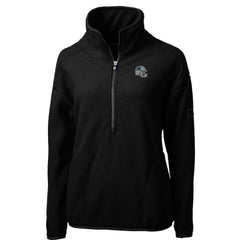Carolina Panthers Cutter & Buck Women's Helmet Logo Cascade Eco Sherpa Fleece Half-Zip Pullover Jacket Black